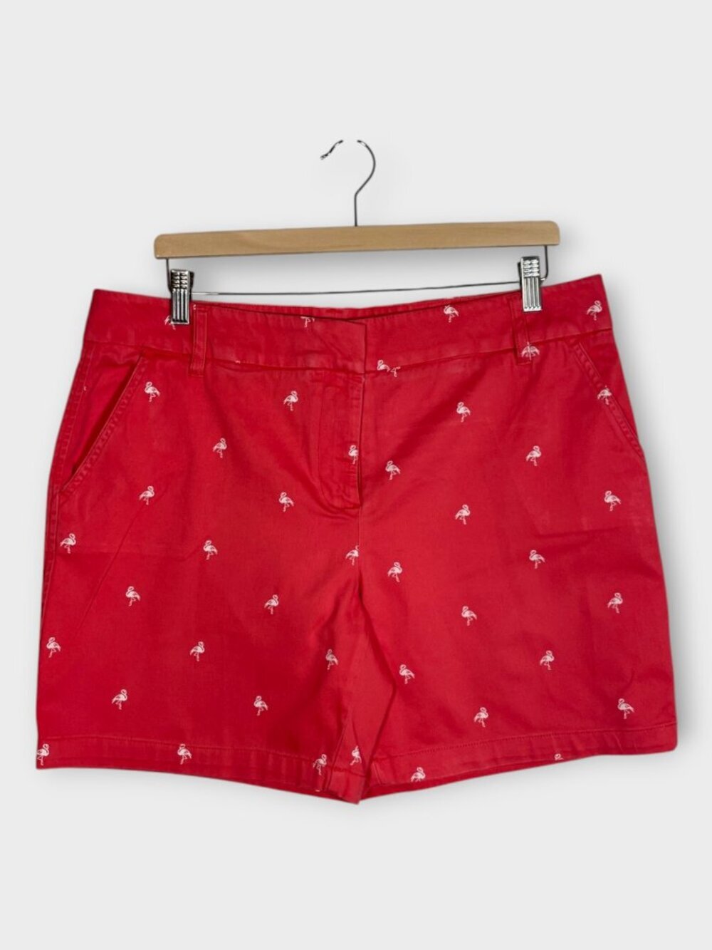 IZOD Shorts Woman's 12 Coral Flamingo Summer Travel